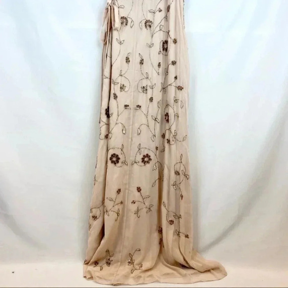 NWT Anthropologie BHLDN Plymouth Wrap Maxi Dress MOB Wedding Cocktail Cream Tan - Picture 11 of 11